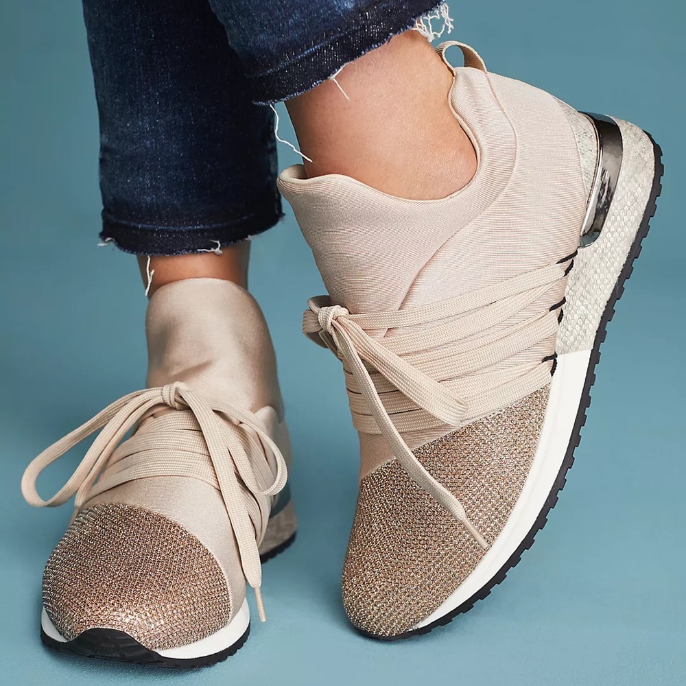 NEW J Slides Zorro Athletic Shoes; Women’s size 7; Rose Gold; Platino Gold; NIB